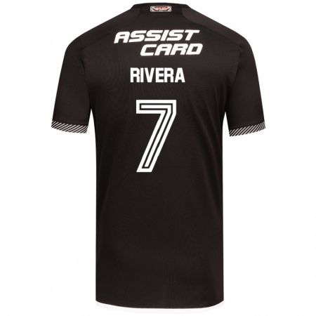 Kandiny Bambino Maglia Francisco Rivera #7 Nero Bianco Kit Gara Away 2024/25 Maglietta