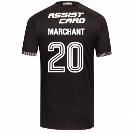 Kandiny Bambino Maglia Francisco Marchant #20 Nero Bianco Kit Gara Away 2024/25 Maglietta