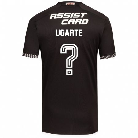 Kandiny Bambino Maglia Pablo Ugarte #0 Nero Bianco Kit Gara Away 2024/25 Maglietta