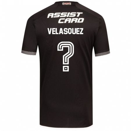 Kandiny Bambino Maglia Milovan Velásquez #0 Nero Bianco Kit Gara Away 2024/25 Maglietta