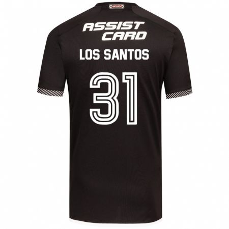 Kandiny Bambino Maglia Matías De Los Santos #31 Nero Bianco Kit Gara Away 2024/25 Maglietta