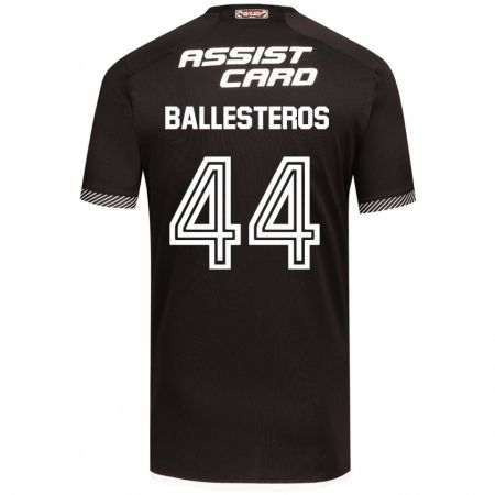 Kandiny Bambino Maglia Martín Ballesteros #44 Nero Bianco Kit Gara Away 2024/25 Maglietta