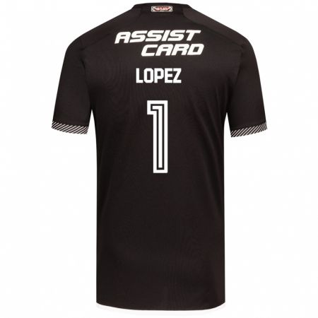 Kandiny Bambino Maglia Yessenia López #1 Nero Bianco Kit Gara Away 2024/25 Maglietta