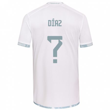 Kandiny Bambino Maglia Antonio Díaz #0 Bianco Grigio Kit Gara Away 2024/25 Maglietta