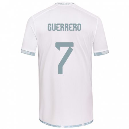 Kandiny Bambino Maglia Maximiliano Guerrero #7 Bianco Grigio Kit Gara Away 2024/25 Maglietta