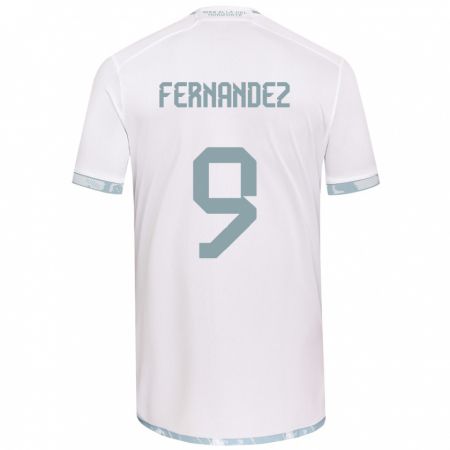 Kandiny Kinderen Leandro Fernández #9 Wit Grijs Uitshirt Uittenue 2024/25 T-Shirt België