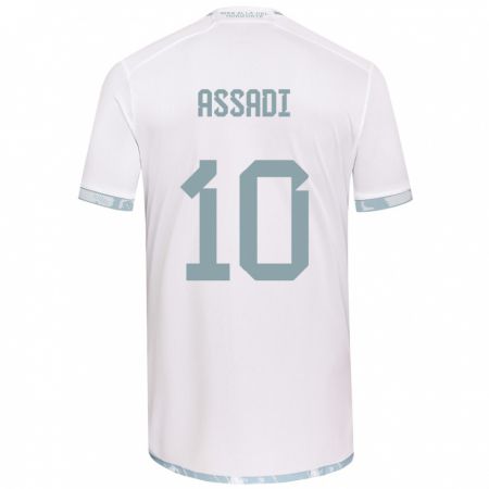 Kandiny Kinderen Lucas Assadi #10 Wit Grijs Uitshirt Uittenue 2024/25 T-Shirt