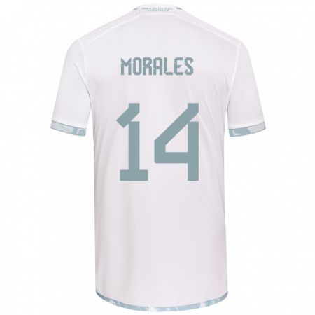 Kandiny Kinderen Marcelo Morales #14 Wit Grijs Uitshirt Uittenue 2024/25 T-Shirt