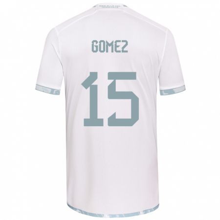 Kandiny Bambino Maglia Juan Pablo Gómez #15 Bianco Grigio Kit Gara Away 2024/25 Maglietta