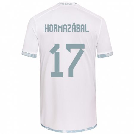 Kandiny Bambino Maglia Fabián Hormazábal #17 Bianco Grigio Kit Gara Away 2024/25 Maglietta