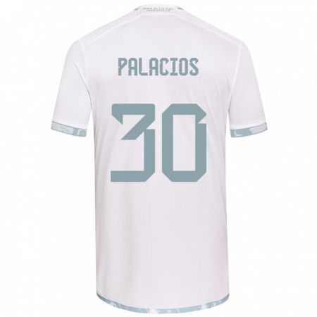 Kandiny Kinderen Cristian Palacios #30 Wit Grijs Uitshirt Uittenue 2024/25 T-Shirt België