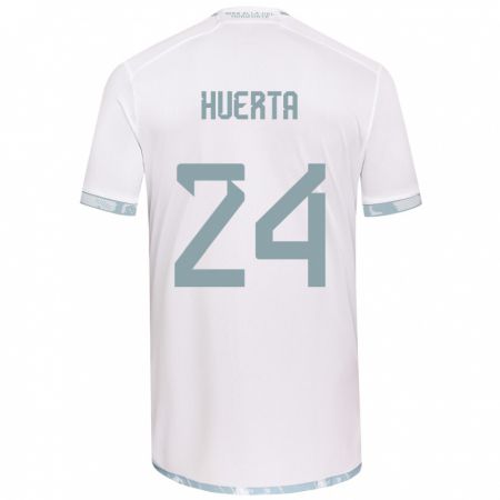 Kandiny Bambino Maglia Renato Huerta #24 Bianco Grigio Kit Gara Away 2024/25 Maglietta