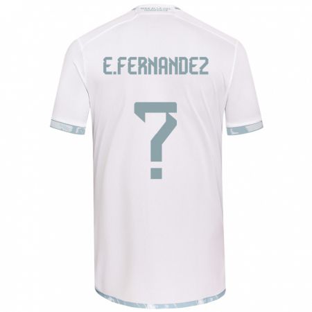 Kandiny Niño Camiseta Enzo Fernández #0 Gris Blanco 2ª Equipación 2024/25 La Camisa