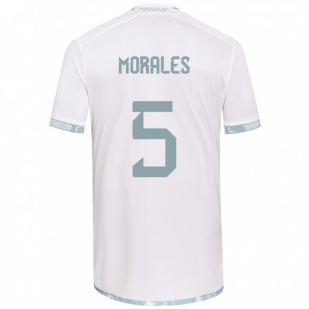 Kandiny Bambino Maglia Mariana Morales #5 Bianco Grigio Kit Gara Away 2024/25 Maglietta