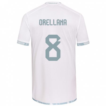 Kandiny Bambino Maglia Denisse Orellana #8 Bianco Grigio Kit Gara Away 2024/25 Maglietta