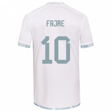 Kandiny Bambino Maglia Nicole Fajre #10 Bianco Grigio Kit Gara Away 2024/25 Maglietta