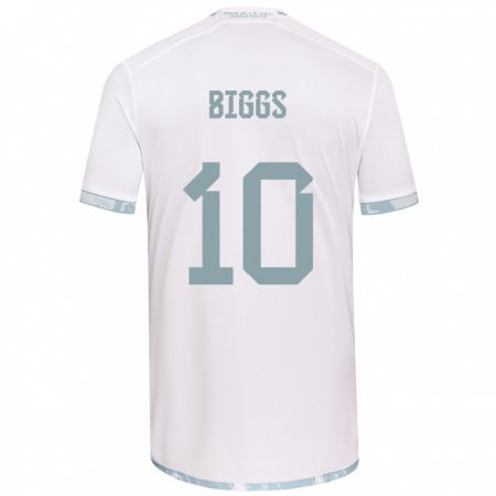 Kandiny Bambino Maglia Nicole Denise Fajre Biggs #10 Bianco Grigio Kit Gara Away 2024/25 Maglietta