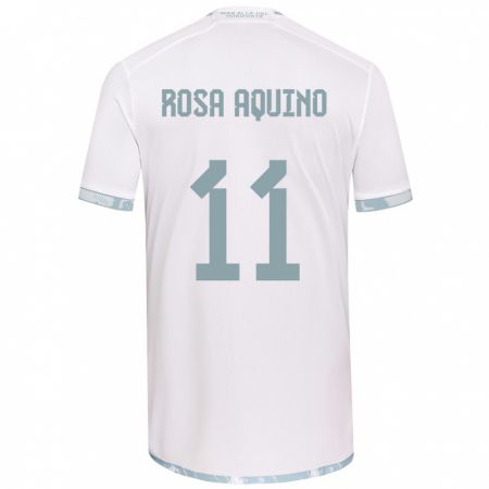 Kandiny Kinderen Rosa Aquino #11 Wit Grijs Uitshirt Uittenue 2024/25 T-Shirt België