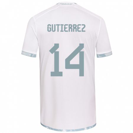 Kandiny Bambino Maglia Ana Gutiérrez #14 Bianco Grigio Kit Gara Away 2024/25 Maglietta