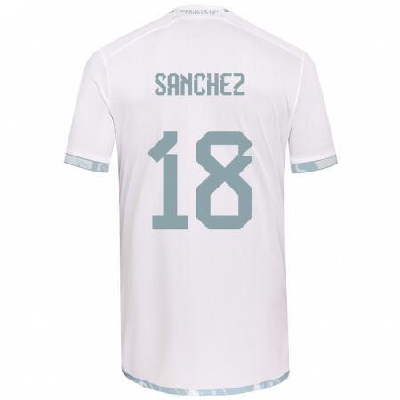 Kandiny Bambino Maglia Bárbara Sánchez #18 Bianco Grigio Kit Gara Away 2024/25 Maglietta