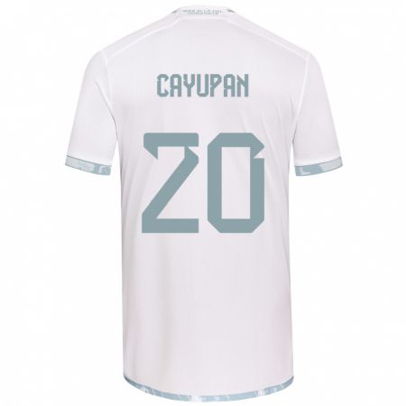 Kandiny Bambino Maglia Natalia Cayupán #20 Bianco Grigio Kit Gara Away 2024/25 Maglietta