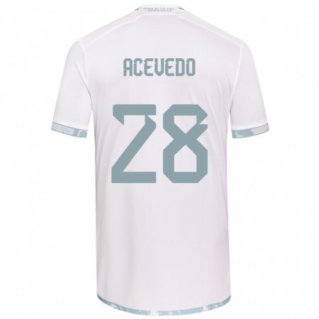 Kandiny Kinder Florencia Acevedo #28 Weiß Grau Auswärtstrikot Trikot 2024/25 T-Shirt Österreich