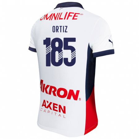 KandinyキッズGibrán Ortiz#185白 赤 青アウェイシャツ2024/25ジャージーユニフォーム