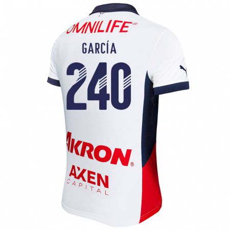 Kandiny Bambino Maglia Víctor García #240 Bianco Rosso Blu Kit Gara Away 2024/25 Maglietta