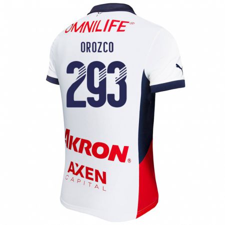 Kandiny Bambino Maglia Yohan Orozco #293 Bianco Rosso Blu Kit Gara Away 2024/25 Maglietta