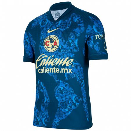 Kandiny Kinderen Daniel Alvarado #222 Blauw Geel Uitshirt Uittenue 2024/25 T-Shirt