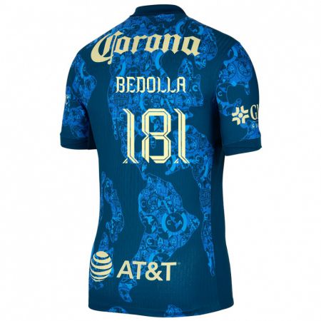 Kandiny Niño Camiseta Paolo Bedolla #181 Azul Amarillo 2ª Equipación 2024/25 La Camisa México