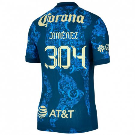 Kandiny Niño Camiseta Derek Jiménez #304 Azul Amarillo 2ª Equipación 2024/25 La Camisa México