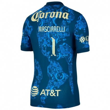 Kandiny Niño Camiseta Renata Masciarelli #1 Azul Amarillo 2ª Equipación 2024/25 La Camisa México