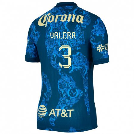 Kandiny Niño Camiseta Selene Valera #3 Azul Amarillo 2ª Equipación 2024/25 La Camisa México