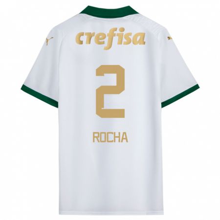 Kandiny Bambino Maglia Marcos Rocha #2 Bianco Verde Kit Gara Away 2024/25 Maglietta