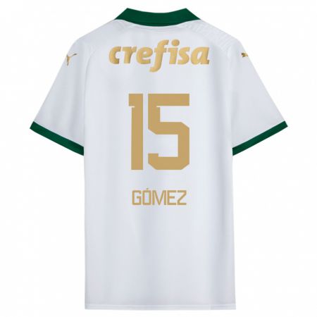 Kandiny Kinderen Gustavo Gómez #15 Wit Groen Uitshirt Uittenue 2024/25 T-Shirt