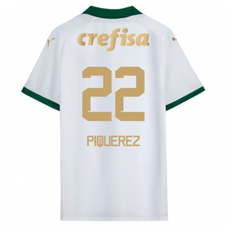 Kandiny Bambino Maglia Joaquín Piquerez #22 Bianco Verde Kit Gara Away 2024/25 Maglietta