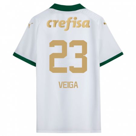 Kandiny Niño Camiseta Raphael Veiga #23 Blanco Verde 2ª Equipación 2024/25 La Camisa México