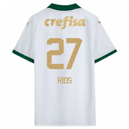 Kandiny Bambino Maglia Richard Ríos #27 Bianco Verde Kit Gara Away 2024/25 Maglietta