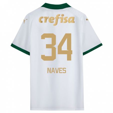 Kandiny Bambino Maglia Naves #34 Bianco Verde Kit Gara Away 2024/25 Maglietta