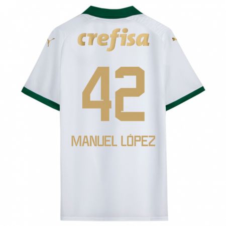 Kandiny Kinderen José Manuel López #42 Wit Groen Uitshirt Uittenue 2024/25 T-Shirt