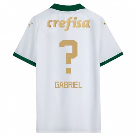 Kandiny Bambino Maglia Arthur Gabriel #0 Bianco Verde Kit Gara Away 2024/25 Maglietta