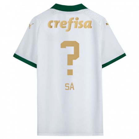 Kandiny Bambino Maglia Luiz Sá #0 Bianco Verde Kit Gara Away 2024/25 Maglietta