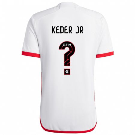 Kandiny Bambino Maglia Keder Jr #0 Bianco Rosso Kit Gara Away 2024/25 Maglietta