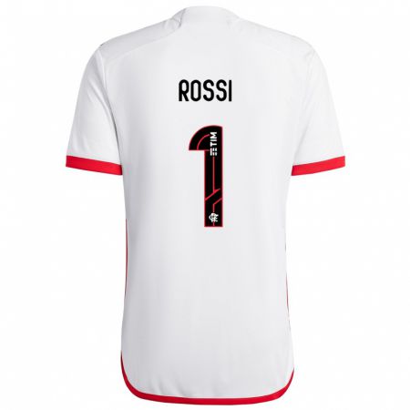 Kandiny Bambino Maglia Agustín Rossi #1 Bianco Rosso Kit Gara Away 2024/25 Maglietta