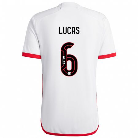 Kandiny Bambino Maglia Ayrton Lucas #6 Bianco Rosso Kit Gara Away 2024/25 Maglietta