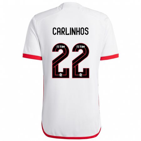 Kandiny Bambino Maglia Carlinhos #22 Bianco Rosso Kit Gara Away 2024/25 Maglietta