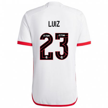 Kandiny Kinderen David Luiz #23 Wit Rood Uitshirt Uittenue 2024/25 T-Shirt