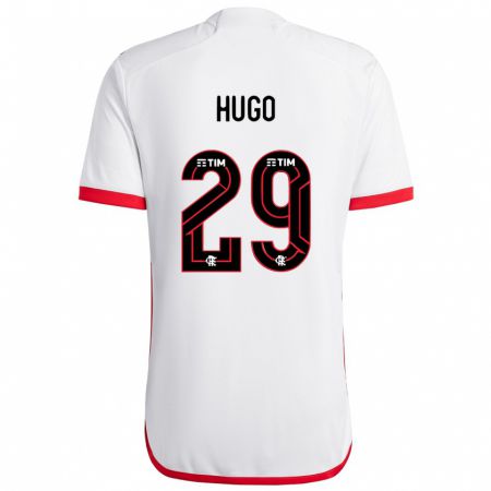 Kandiny Bambino Maglia Victor Hugo #29 Bianco Rosso Kit Gara Away 2024/25 Maglietta