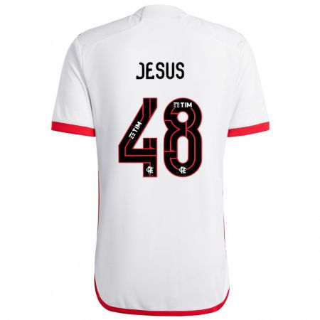 Kandiny Kinderen Igor Jesus #48 Wit Rood Uitshirt Uittenue 2024/25 T-Shirt België